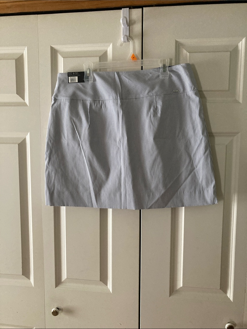 S.C.& Co. 360 tummy control skort women’s XL blue white striped NWT golf tennis